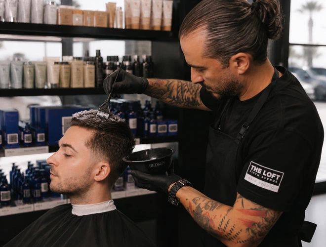 Hair coverage at The Loft Gents Grooming in Dubai