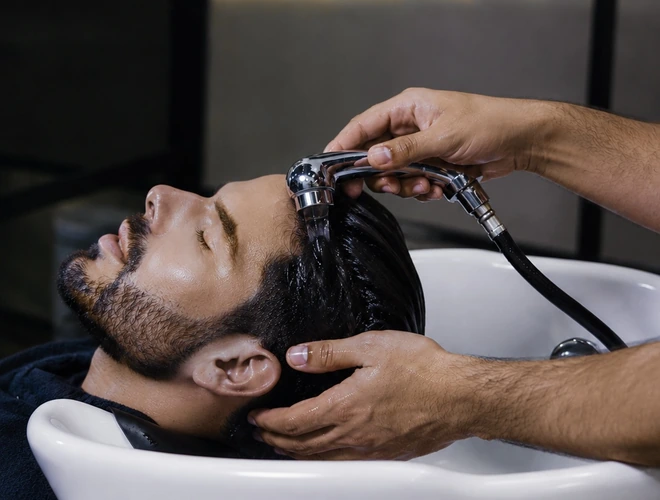 Nourishing hair treatment for men at The Loft Gents Grooming in Dubai
