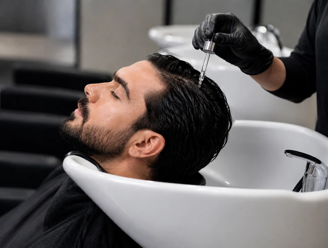 Repairing hair treatment for men at The Loft Gents Grooming in Dubai