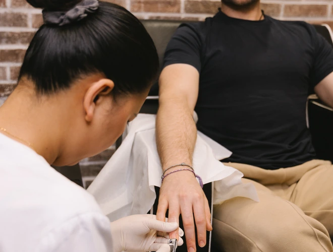 Russian Manicure for men at the loft gents grooming in dubai
