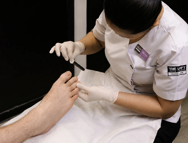Shape & File pedicure at the loft gents grooming in Dubai
